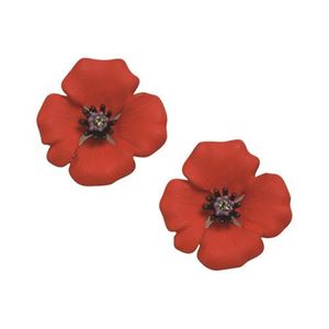 Picture of Passion Poppy Large Clip-on Earrings 2.5cm diameter