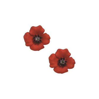 Picture of Passion Poppy Small Clip-on Earrings 1.5cm diameter