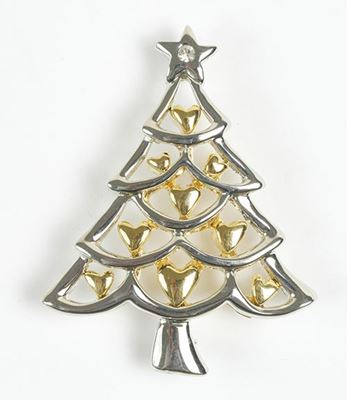 Picture of Silver/Gold Xmas Tree Brooch