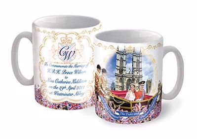 Royal Wedding Mug & Coaster Set - Tazza E Sottobicchiere Ufficiali Per Il Matrimonio Di Kate E William - Edizione Ricordo