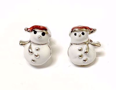 Snowman Stud Earrings 1cm high